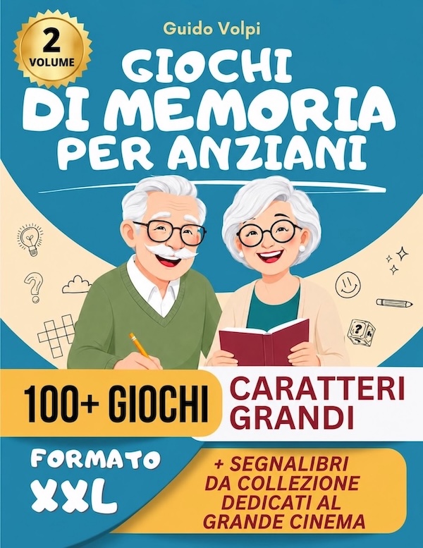 copertina libro giochi di memoria per anziani volume 2