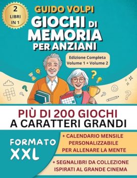 copertina libro giochi di memoria per anziani volume 1 e 2